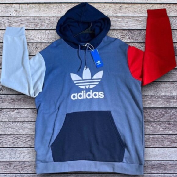 XL Adidas original Men's Multicolor Hoodie Pullover sweatshirt new with tags - Picture 2 of 6